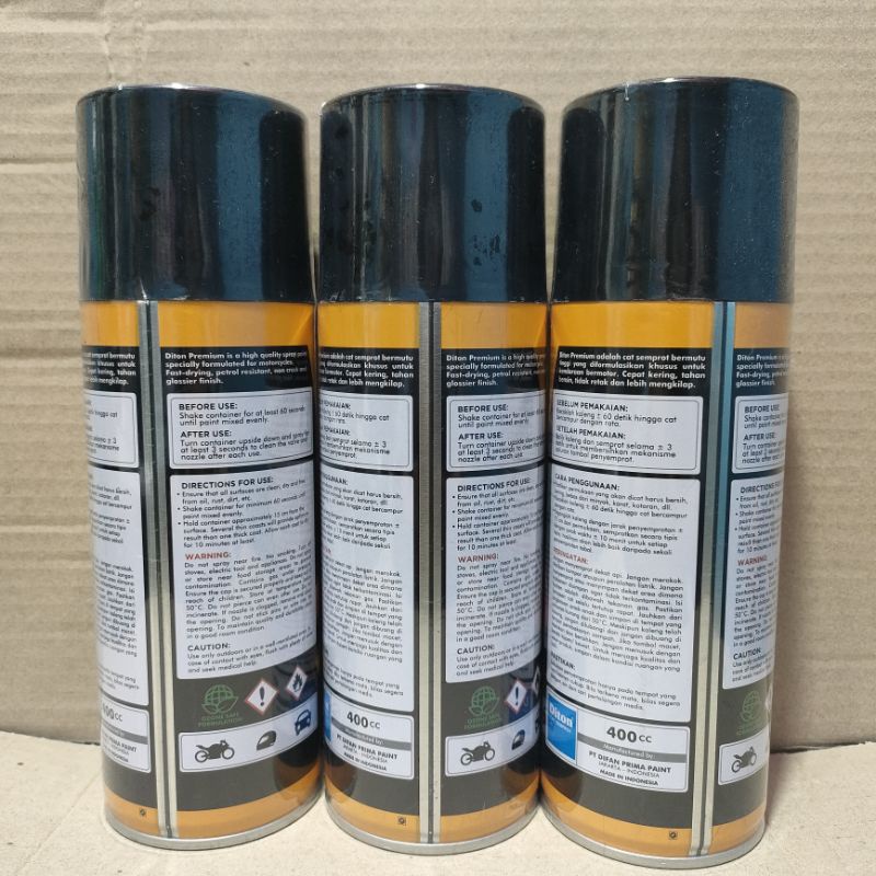 Pilok Cat Diton Premium Paket Lengkap 3 Kaleng Light Ivory Putih Gading  9115 Primer Grey Epoxy 9120 Clear Glossy 9128 400cc Pilox Paketan Cat Semprot Special Spray Paint