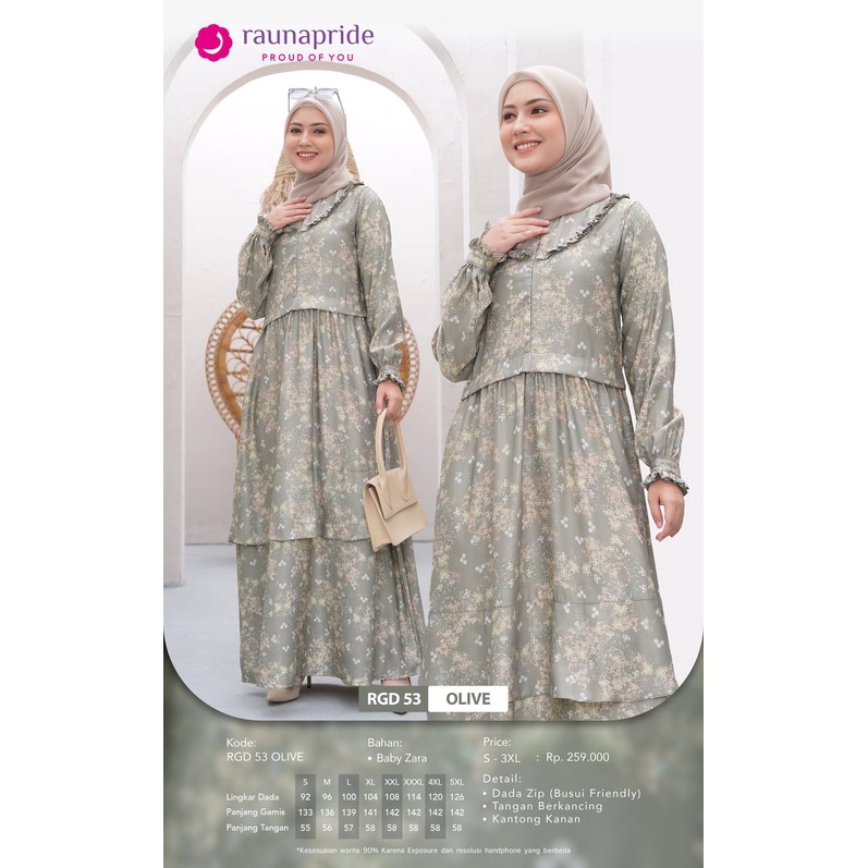 Baju Gamis Wanita  Muslimah / Rauna GD-53 5 Warna / Fashion Muslim