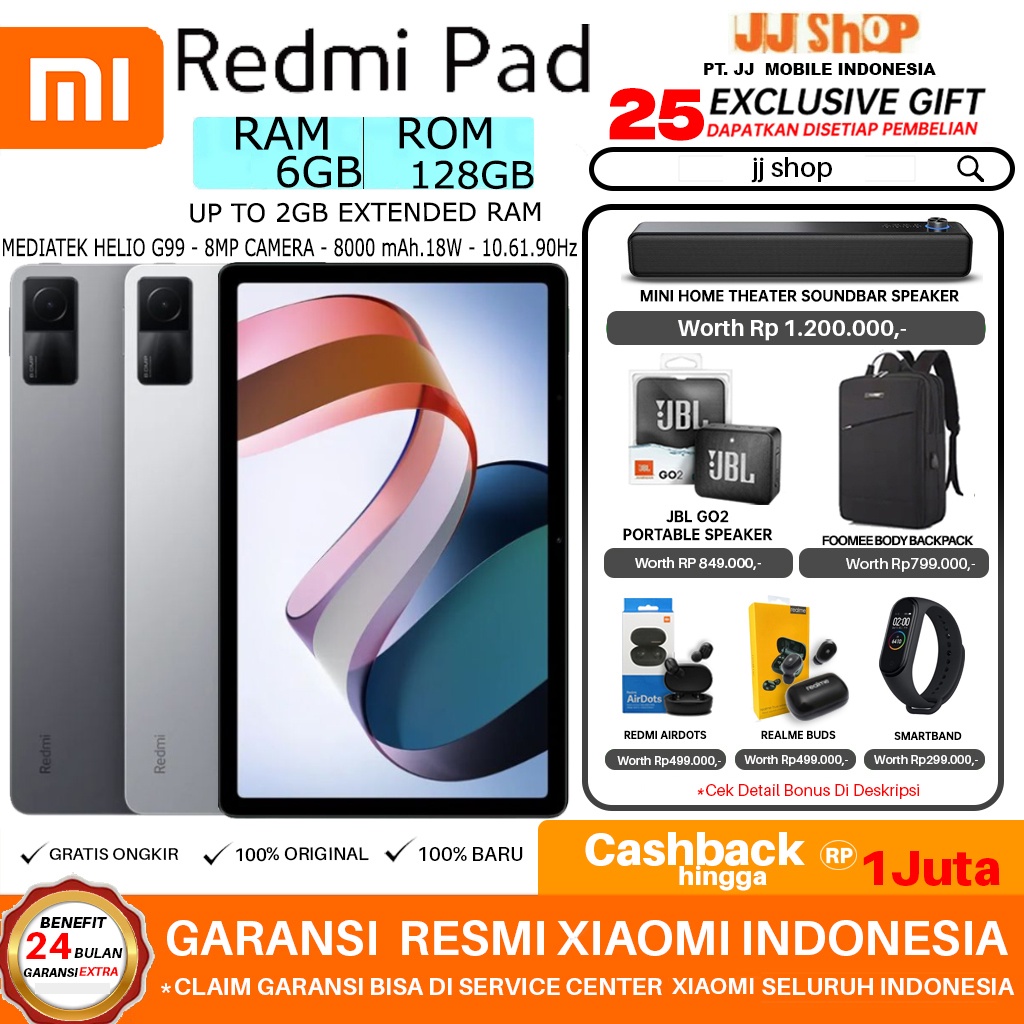 XIAOMI REDMI PAD 6/128 GB RAM 6GB ROM 128GB GARANSI RESMI