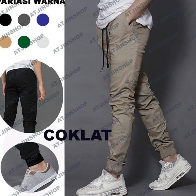 Atjin Original- Celana Panjang Joger Jogger Sirwal Pria Katun Stretch
