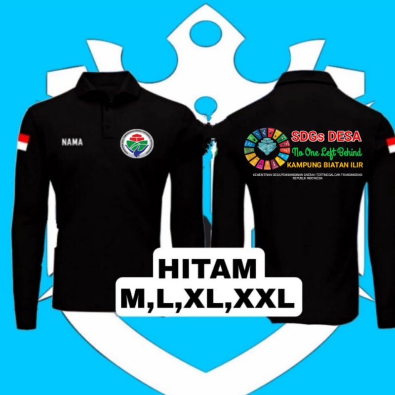 KAOS POLO SHIRT TANGAN PANJANG KEMENDES // BAJU SDGs DESA