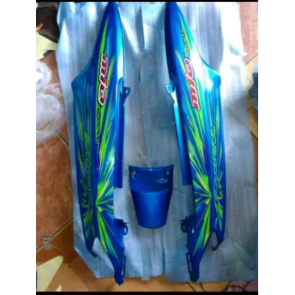 Cover Bodi Belakang Mio Smile Mio New Biru Set Stiker