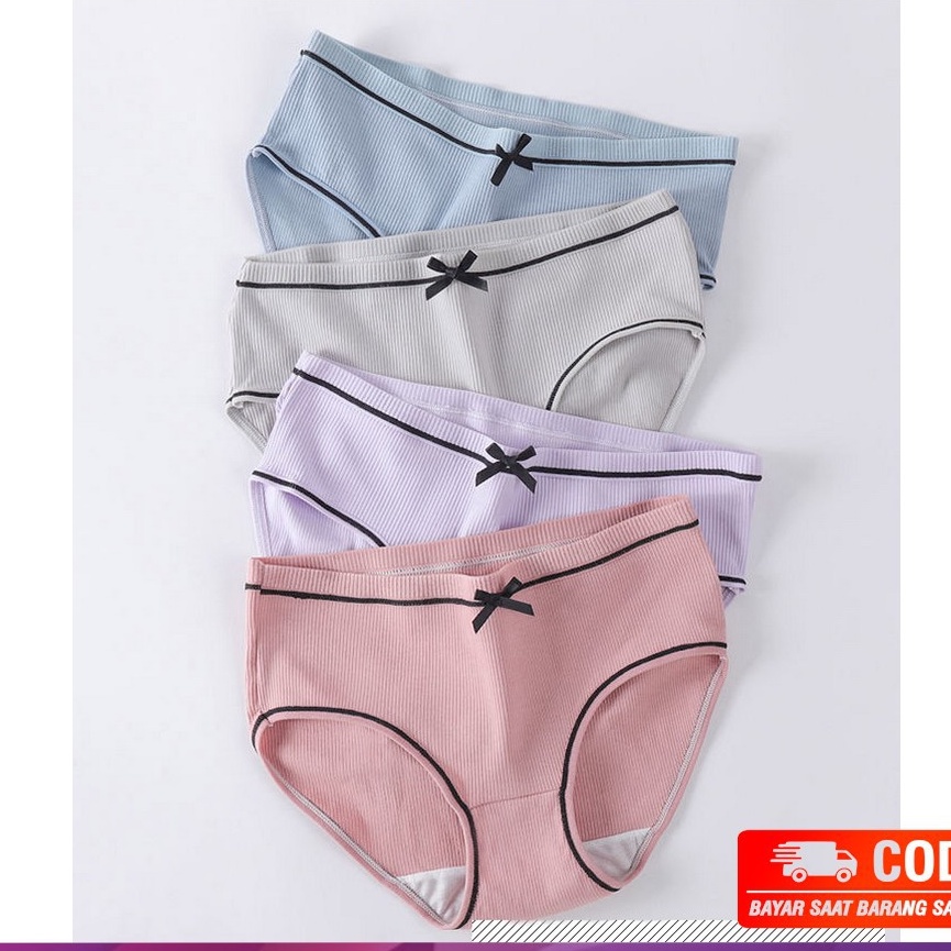 Celana Dalam Wanita Polos List Pita CD Cewek Import / Underwear Wanita / Sempak Wanita