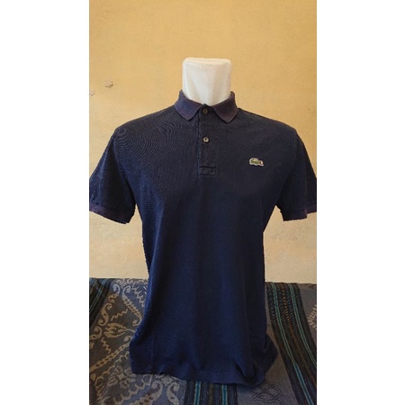 Kaos Polo Lacoste Biru Navy Second