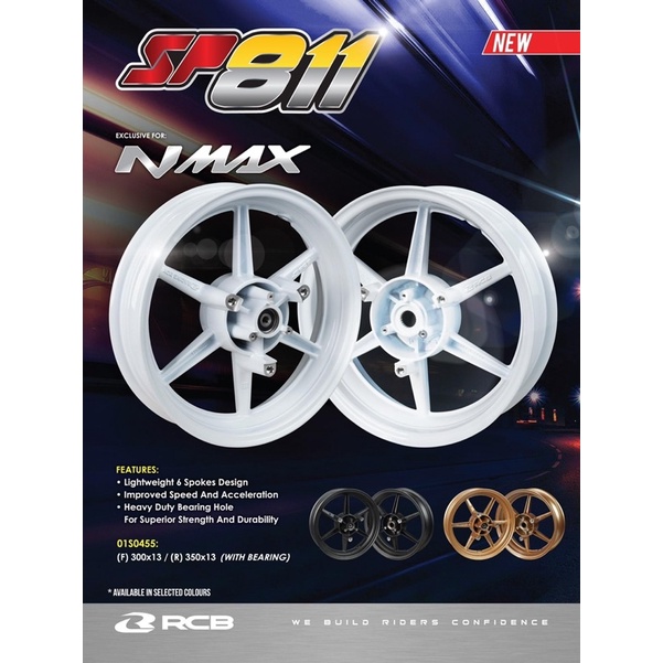 Velg RCB SP811 Putih / White Yamaha Nmax old N max New 2020 Gold ukuran 300 depan 350 belakang Ring 