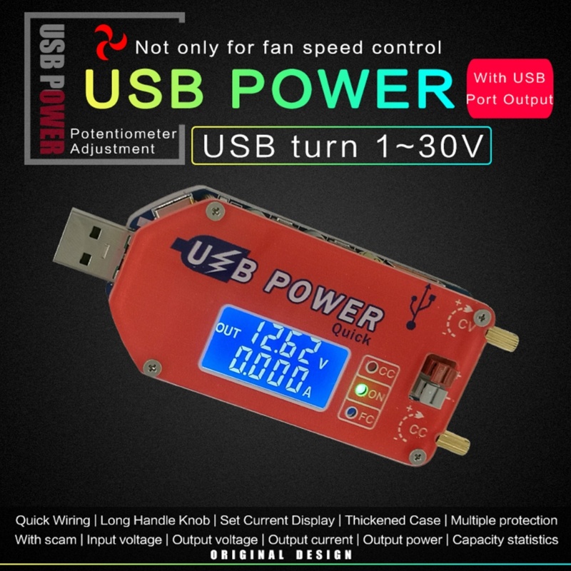 Btsg Upgraded Digital Display Usb Adjustable Power Module 1-30V 15W Qc2.0 3.0 Fcp- Power Supply Laboratorium Quick Charge