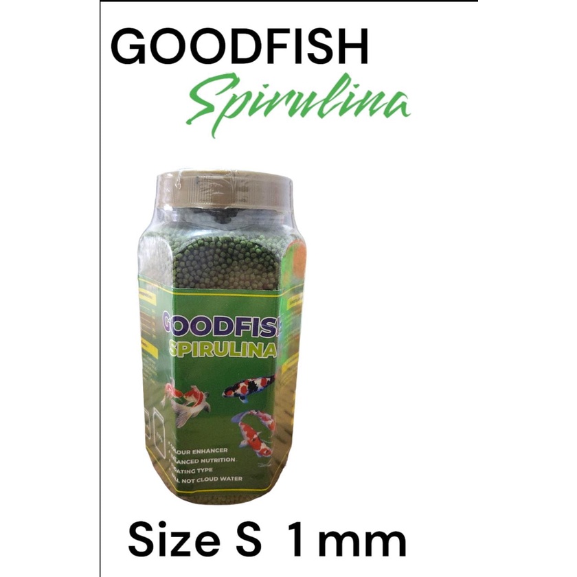 GOODFISH SPIRULINA 300GRAM 1 MM Pelet Pakan Ikan Koi Koki Louhan Kasar