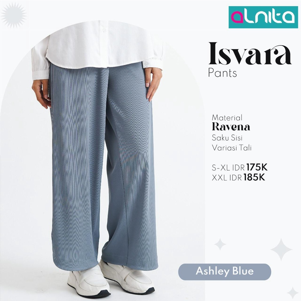 [BISA COD] Alnita Isvara Pants Bahan Ravena Bawahan Celana Muslimah Simpel by Alnita