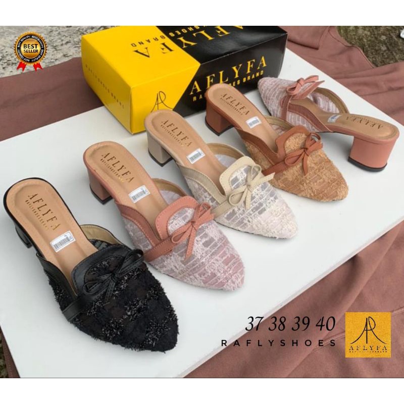 SANDAL SLOP WANITA HEELS BROKLAT • BY AFLYFA