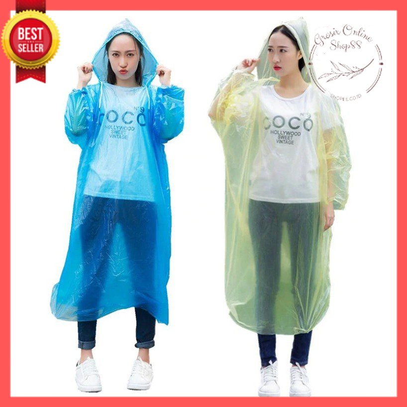 GOS - D101- Jas Hujan Plastik / Jas Hujan Disposable Plastik / Jas Hujan Sekali Pakai Rain Coat