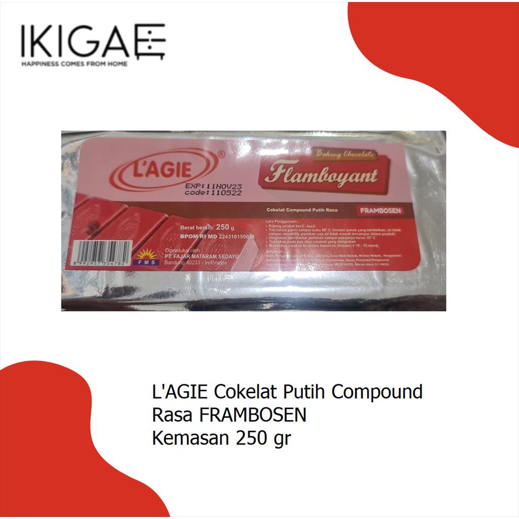 L'AGIE FLAMBOYANT COKLAT PUTIH COMPOUND ANEKA RASA KEMASAN 250 GR ALUM