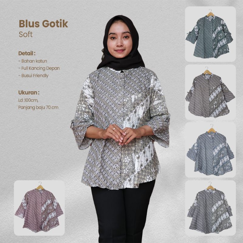 Blus Batik Gotik Soft - Naira Batik