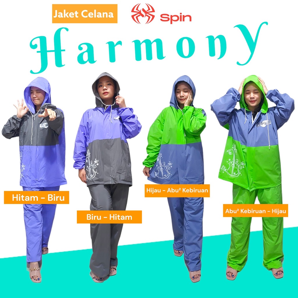 Jas Hujan Jaket Celana Spin Harmony