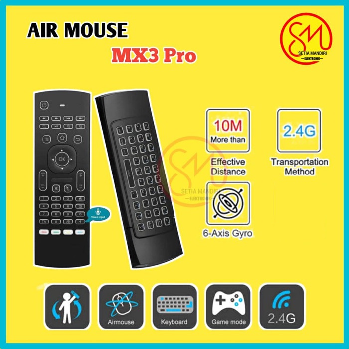 AIR MOUSE MX3 PRO KEYBOARD REMOTE SMART TV WIRELESS + VOICE CONTROL