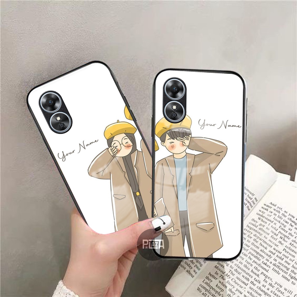 [K127] Softcase Kaca Akrilik Couple + Tali for All Type | OPPO | VIVO | REALME | XIAOMI | INFINIX | SAMSUNG | IPHONE | A17 Y35 Y22 Y16 A04 A04S C33