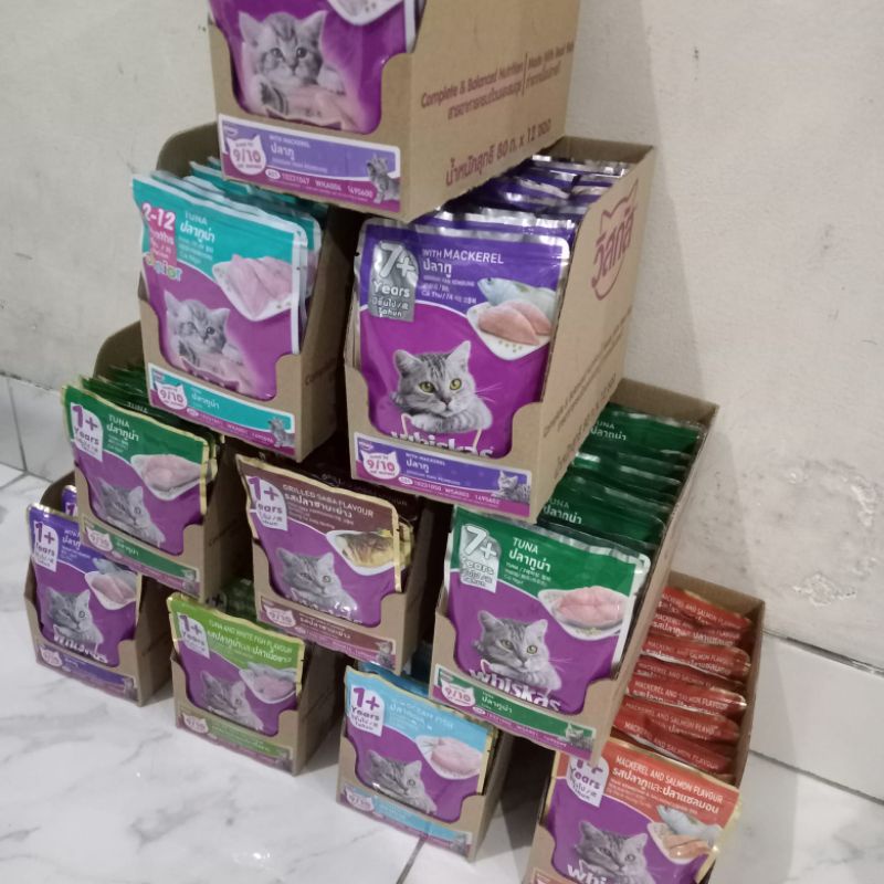 Whiskas sachet all varian promo paket 12pcs(80gr×12) | whiskas pouch promo