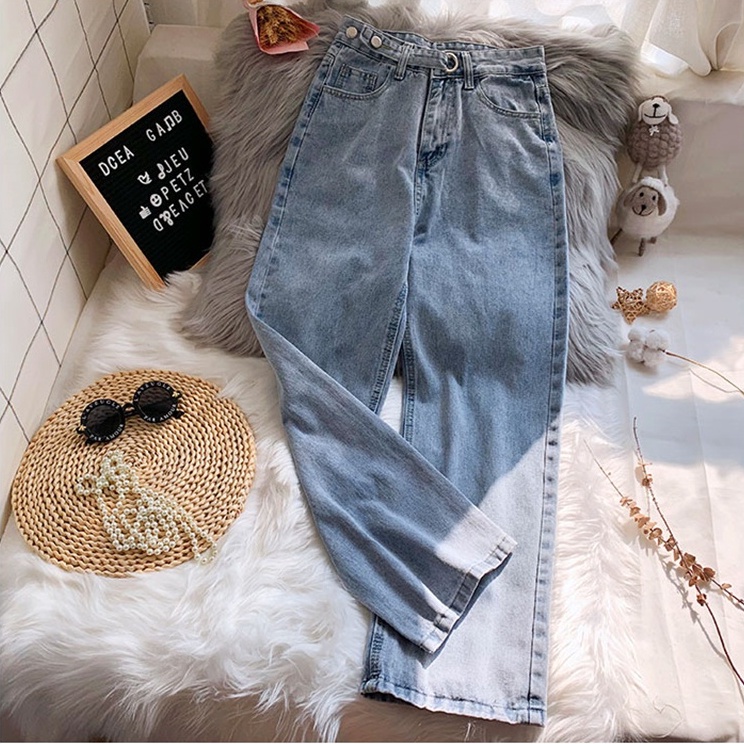 celana jeans panjang wanita korean celana jeans high waist