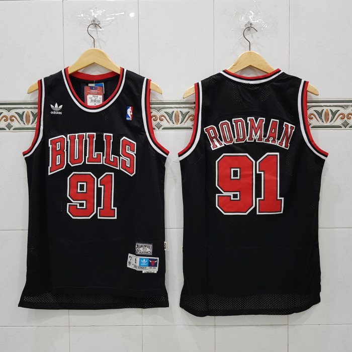 Baju Jersey Basket Classic NBA Dennis Rodman Chicago Bulls Hitam
