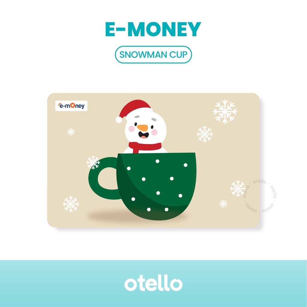 Christmas eMoney Flazz Tap Cash Brizzi Snowman Cup Kartu Custom eToll Card UV Print Santa