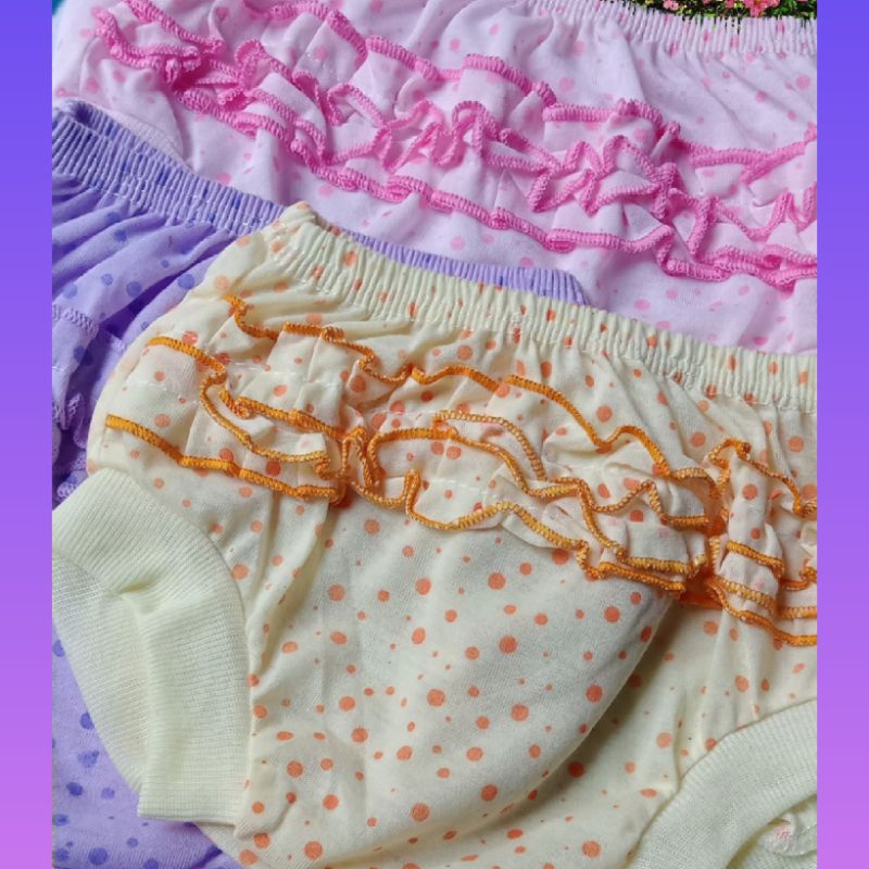 CD anak Cewek CD Rempel motif CD polkadot 0-6Tahun