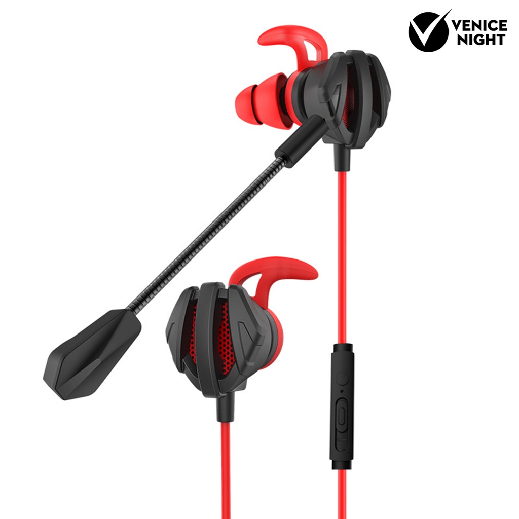 (VNEP) (Berkabel) In-ear Earphone dengan Mikrofon Headset Gaming Suara Stereo 360 derajat Non-tertunda Aksesori Telepon