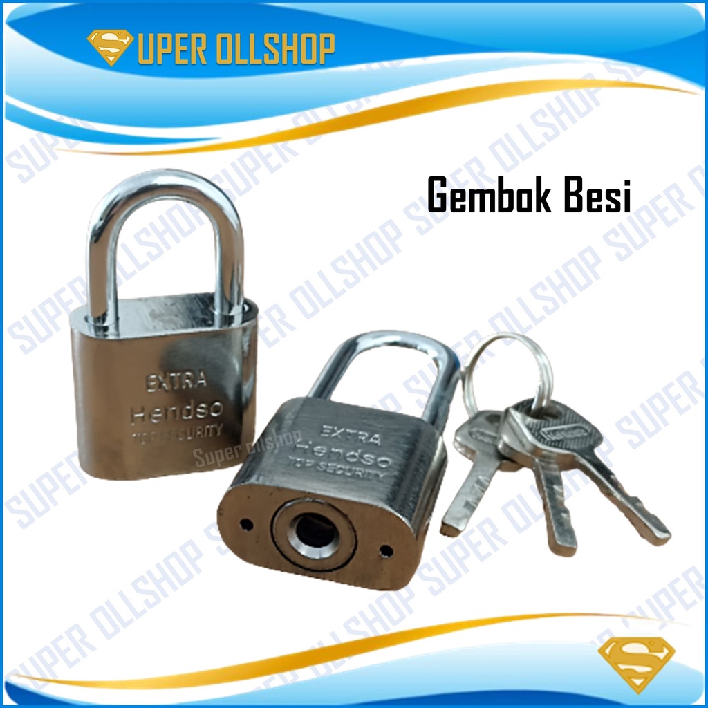 Gembok Pintu Pagar Anti Maling Besi Leher Pendek Panjang Kecil 30MM Murah