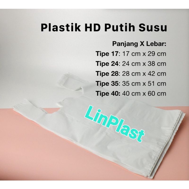 Kantong Plastik Kresek Putih Susu HD Putih Tebal Ukuran 17 24 28 35 40