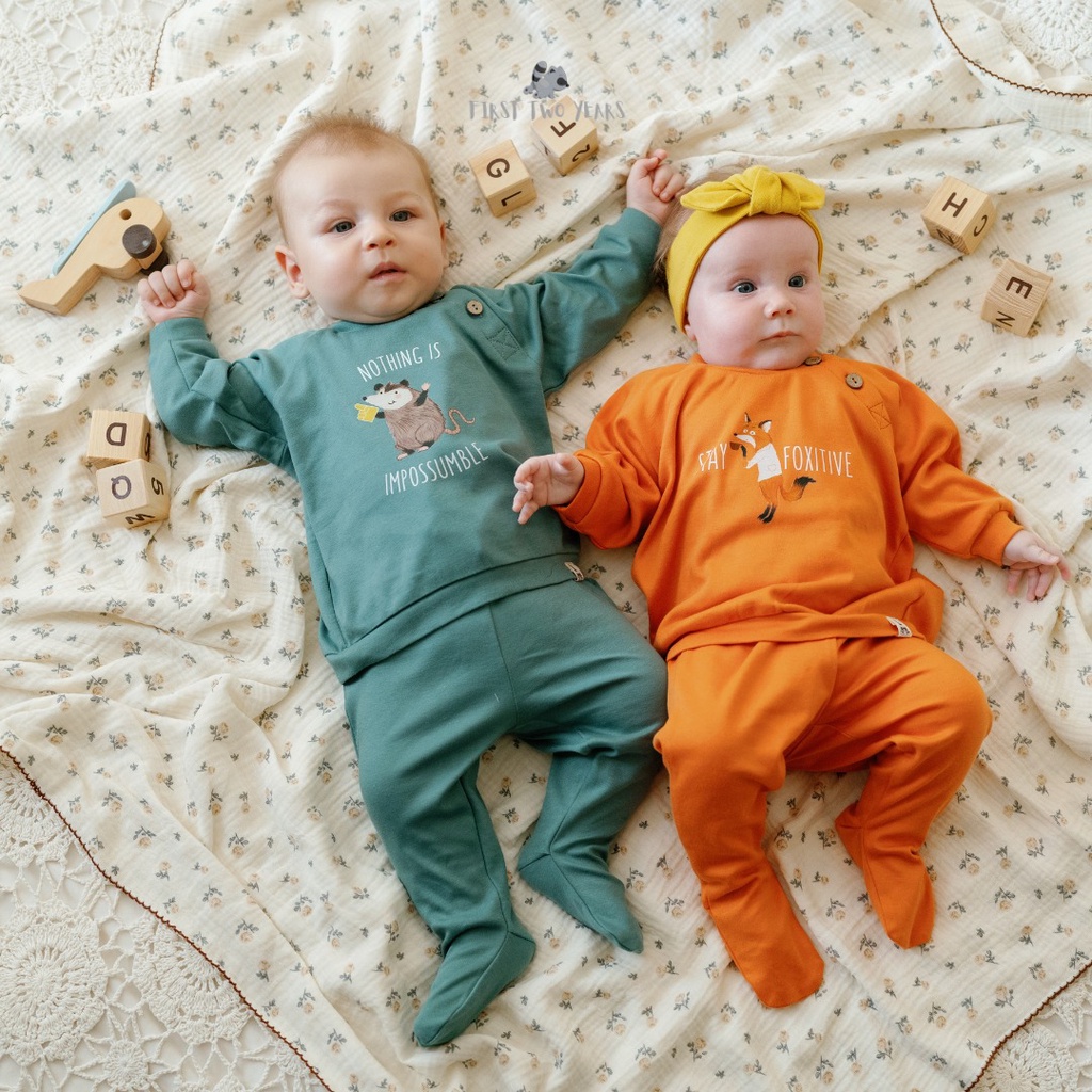 Bohopanna - Fauna Set Pajama / Setelan Baju Tidur Bayi Unisex