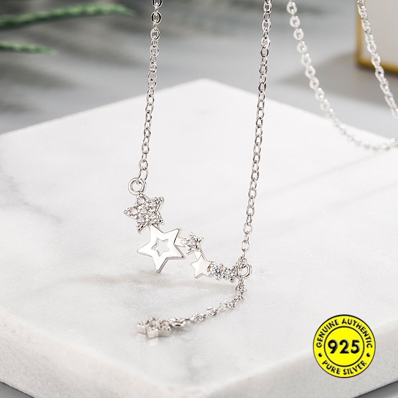 Kalung Rantai Dengan Liontin Bintang Zircon AAA Untuk Wanita U1378