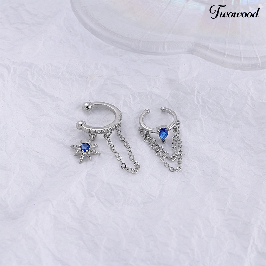 1 Pc Anting Rantai Rumbai Bentuk Bintang Geometris Kubus Zirkonia Gaya Korea Untuk Pesta Pernikahan