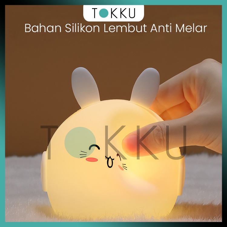 TOKKU Lampu Tidur Karakter Kelinci dan Rusa 1.2W (9 Warna) Bahan Silikon Lucu LED Tanpa Battery / PUKUL KEPALA LAMPU UNTUK GANTI WARNA / CUTE PET LIGHT / LAMPU LUCU