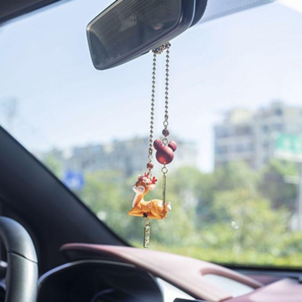 Augustina Rusa Beruntung Mobil Liontin Gadis Lucu Hadiah Rusa Beruntung Kaca Spion Otomatis Interior Mobil Auto Dekorasi Hiasan Mobil