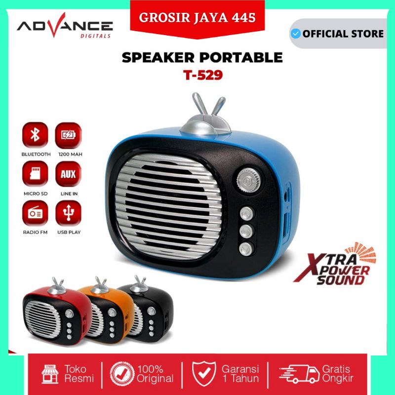 Speaker Advance T529 BT Portable Bluetooth / speaker blutut T-529 HP Memori Flashdisk