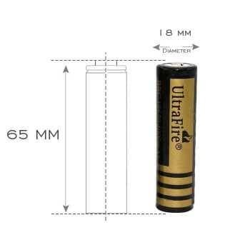 UltraFire Baterai 18650 3.7V 6000mAh Button Top Batre Senter Led Laser