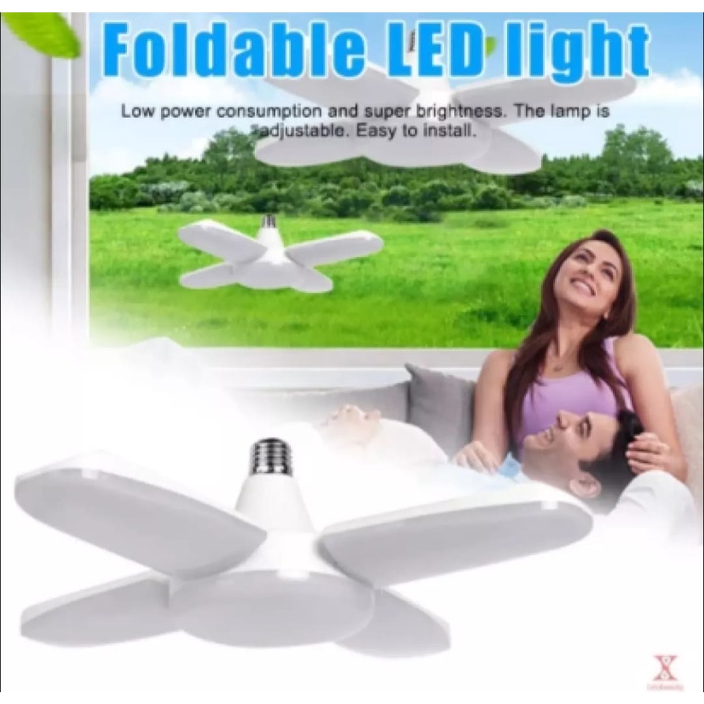 Lampu Bohlam Mini LED 4 Baling Model Kipas E27 28 Watt LED Bulb Fan Blade Hemat Listrik