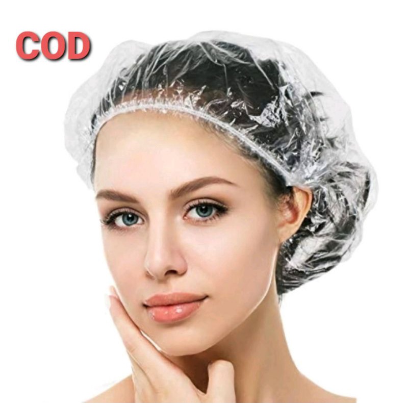 PENUTUP RAMBUT KEPALA PLASTIK MANDI PELINDUNG CAT RAMBUT / HAIR CAP SHOWER NURSE CAP TUTUP MAKANAN