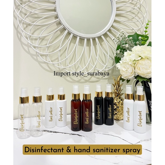 BOTOL TRAVEL SIZE 100 SPRAY GOLD . tempat hand sanitizer &amp; disinfectant aesthetic bottle refill estetik mewah