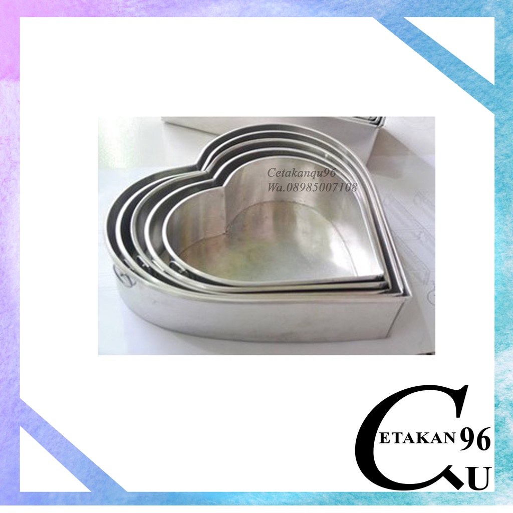 Loyang Bolu Love / Loyang Love 1 Set Isi 5 / Bisa COD