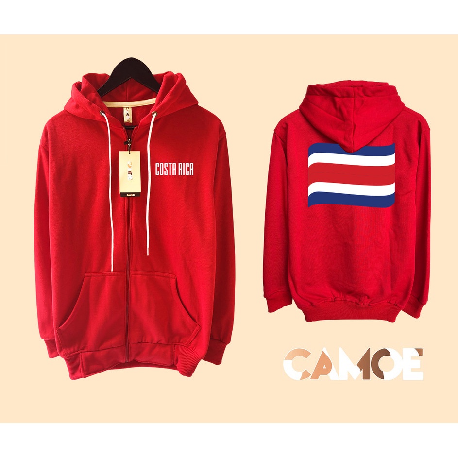 Jaket Hoodie Zipper World Cup Piala Dunia bendera Costa Rica