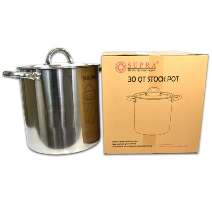 Supra Stock Pot 30Qt 28.4Liter Panci Kuah Stainless Jumbo Panci Masak Storalinsya