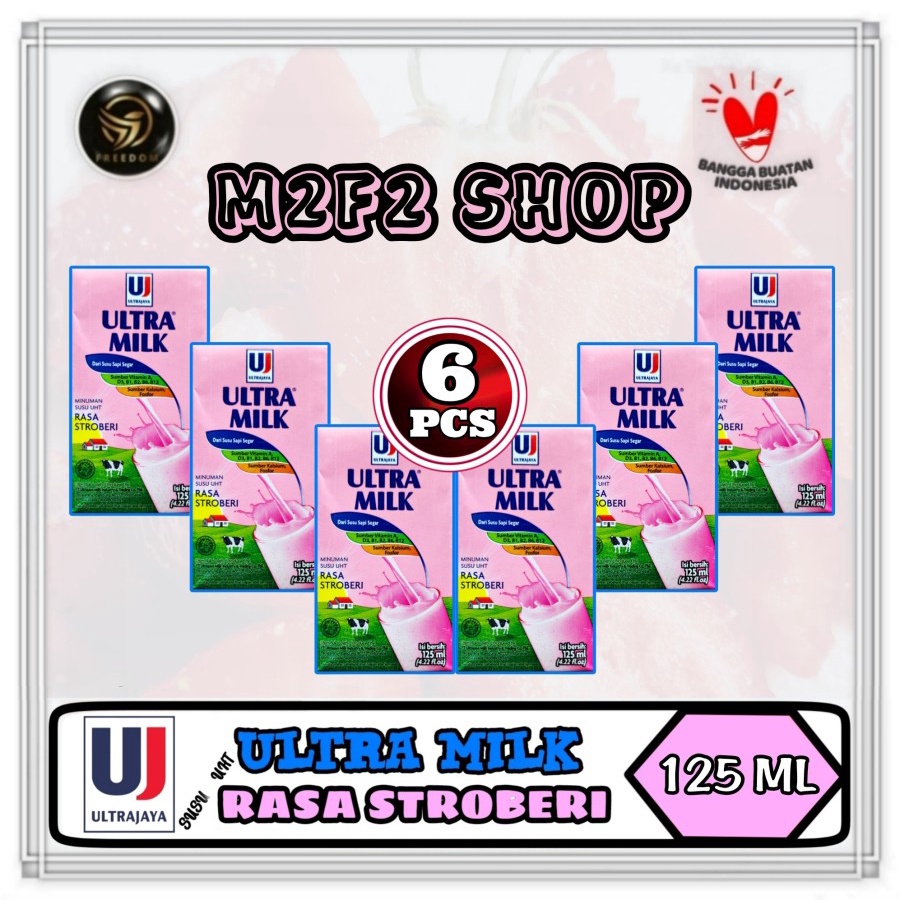 

Susu Ultra Milk Mini Kotak UHT Rasa Strawberry | Stroberi - 125 ml (Kemasan 6 Pcs)