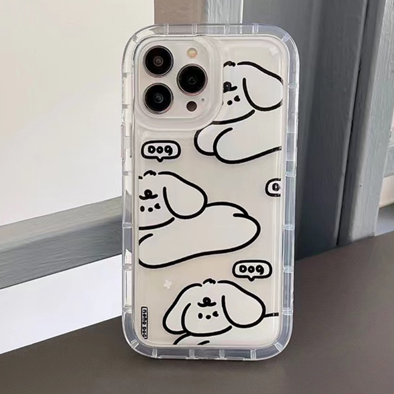 Soft Case Silikon TPU Transparan Motif Anjing Untuk IPhone 14 13 12 11 Pro XS Max X XR 8 7 6 6S Plus