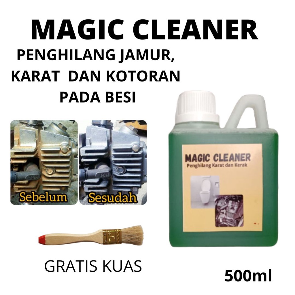 MAGIC CLEANER PEMBERSIH KARAT DAN KERAK MESIN MOTOR 500 ML GRATIS KUAS APLIKATOR