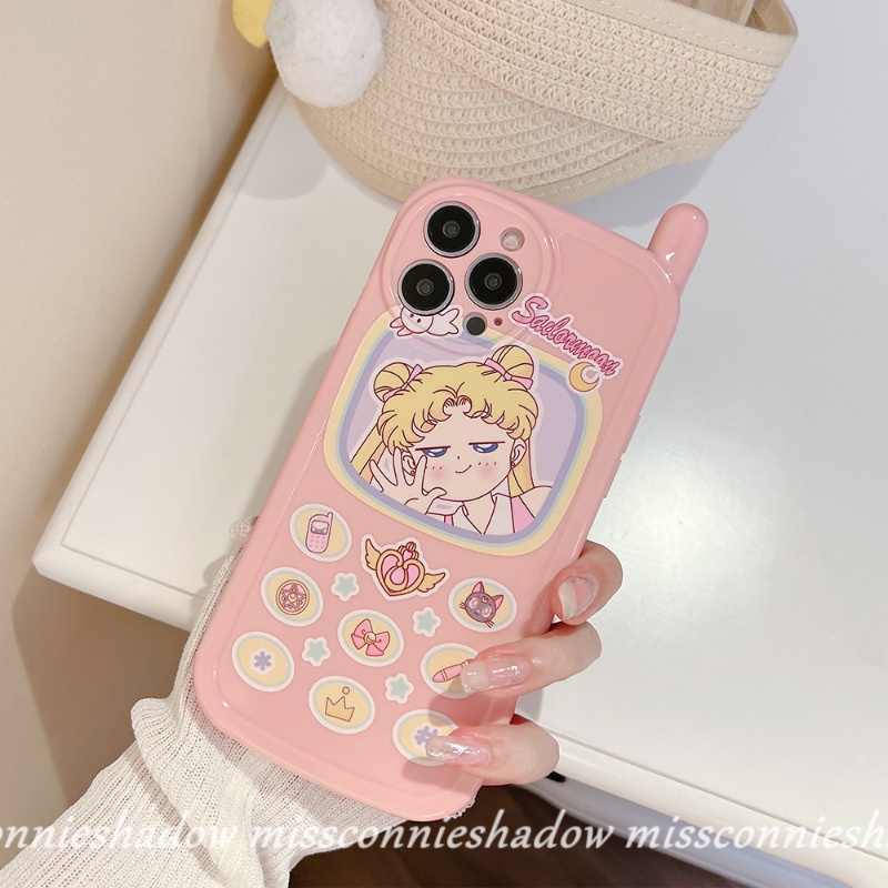 Soft Case Hp Gambar Sailor Moon Model Jepang / Retro Untuk IPhone 7 / 8plus / 11 / 12 / 13 / 14pro MAX / XR / X / XS MAX / SE