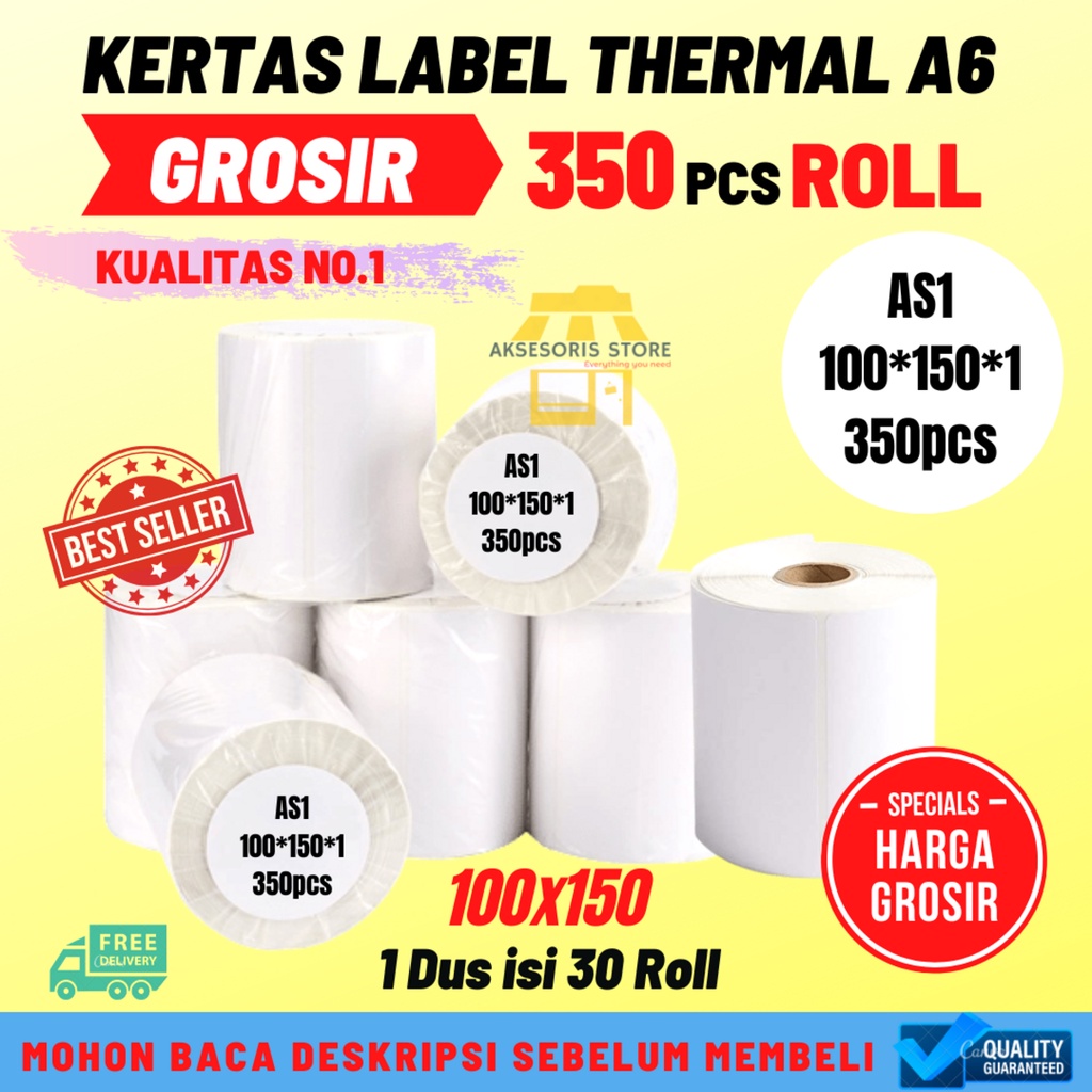 

KHUSUS GOSEND KERTAS THERMAL LABEL STICKER BARCODE UKURAN A6 100X150