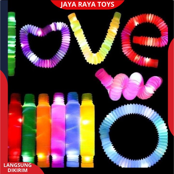 mainan pipa lampu Pop Pipes LED / Mainan Viral Anak Light Up Pop Tubes LED Mainan Lampu Stick Pipa Selang