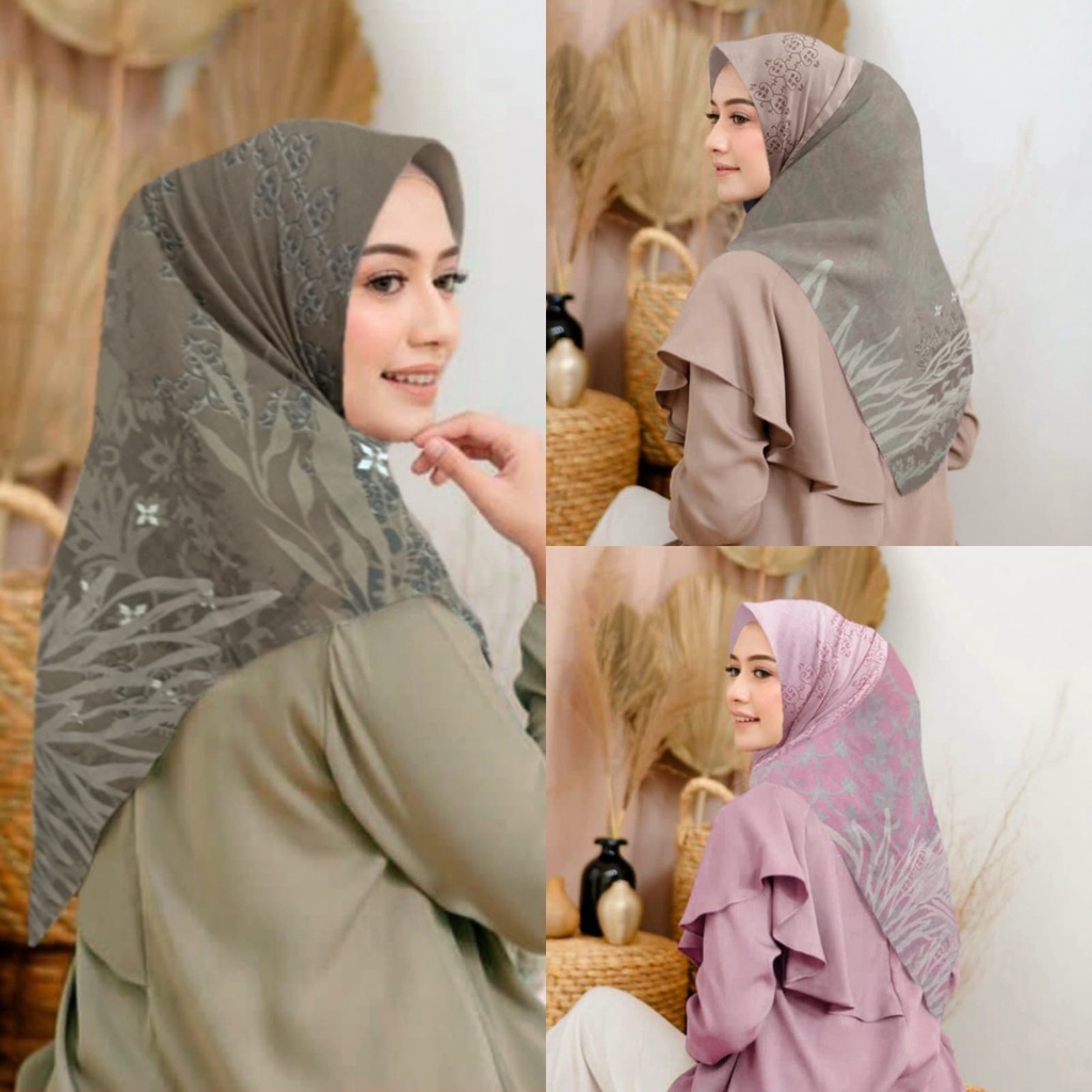 Diskon !! HIjab Voal Segiempat Motif Zalma Series | Jilbab Voal Motif | Kerudung Segi Empat Voal