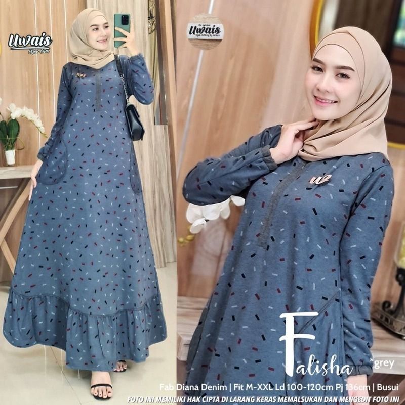 Gamis Diana Denim Premium Falisha Maxy by Mumu Fashion Solo