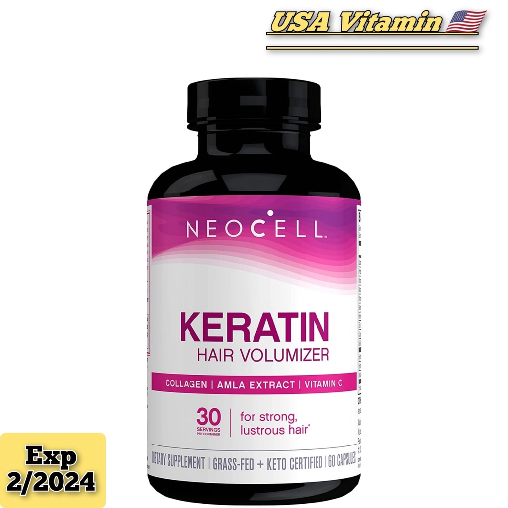 NeoCell Keratin Hair Volumizer Collagen and Amla Extract 60 Capsules