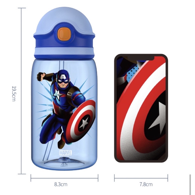 Botol Minum Tritan Sedot Spiderman Super Hero / Botol Minum Captain Mickey Sophia